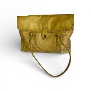 Frye Campus Satchel Handbag Shoulder Bag Tote Leather Banana Yellow Chartreuse